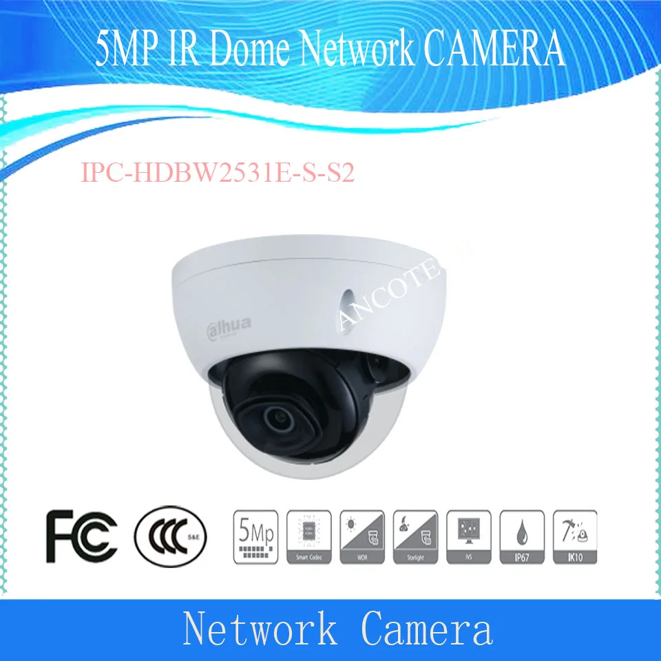 Free Shipping DAHUA 5MP WDR IR Mini Dome Network Camera DH-IPC-HDBW2531E-S-S2 Supports 256 GB Micro SD card DAHUA POE IP Camera
Free Shipping DAHUA 5MP WDR IR Mini Dome Network Camera DH-IPC-HDBW2531E-S-S2 Supports 256 GB Micro SD card DAHUA POE IP Camera