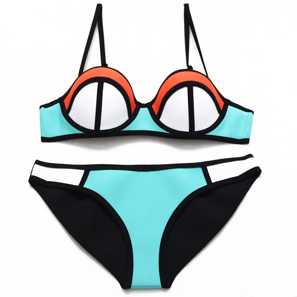 Sheshot Europe Sexy the United States swimwear plus size popular neoprene biquini color matching women's split Swimsuit Bikini
Sheshot Europe Sexy the United States swimwear plus size popular neoprene biquini color matching women's split Swimsuit Bikini