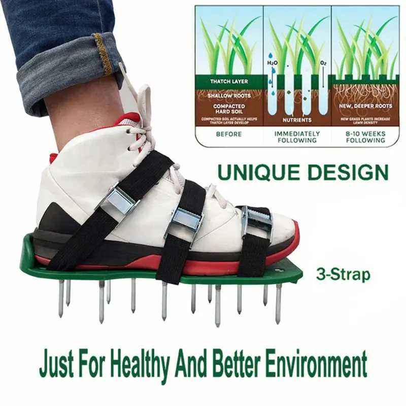 Аэратор для газона обувь трава пики садоводство ходьба восстанавливающий