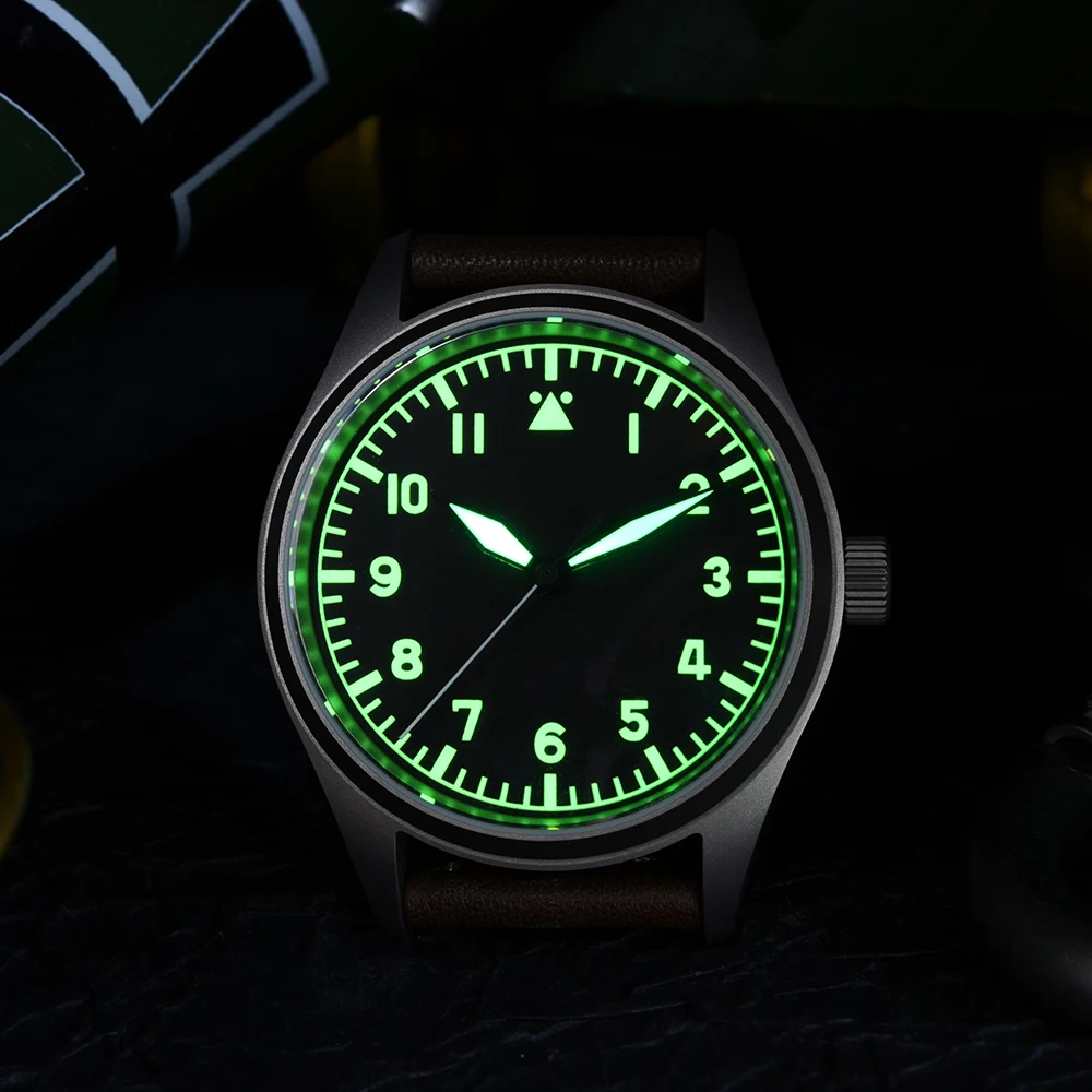 San Martin Pilot Titanium Vintage Military Enthusiasts NH35 Automatic Mechanical Men Watch Leather Strap Waterproof Luminous
San Martin Pilot Titanium Vintage Military Enthusiasts NH35 Automatic Mechanical Men Watch Leather Strap Waterproof Luminous