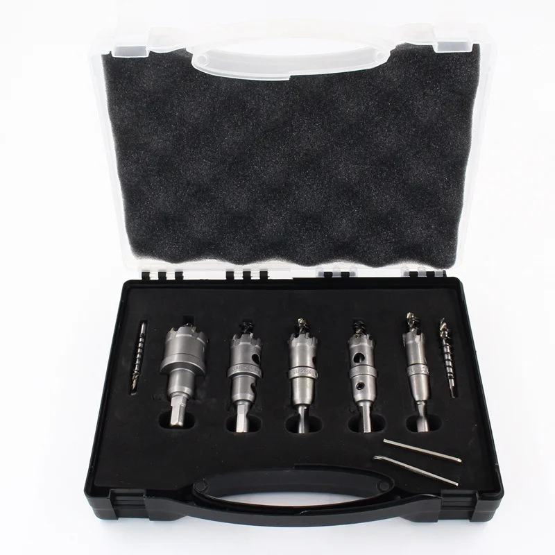 High Quality 5pcs 16-32mm Steel Carbide Tipped Drill Bit Set with Box Metal Hole Saw Alloy Cutter Iron Plate Wood Metal Drilling
High Quality 5pcs 16-32mm Steel Carbide Tipped Drill Bit Set with Box Metal Hole Saw Alloy Cutter Iron Plate Wood Metal Drilling