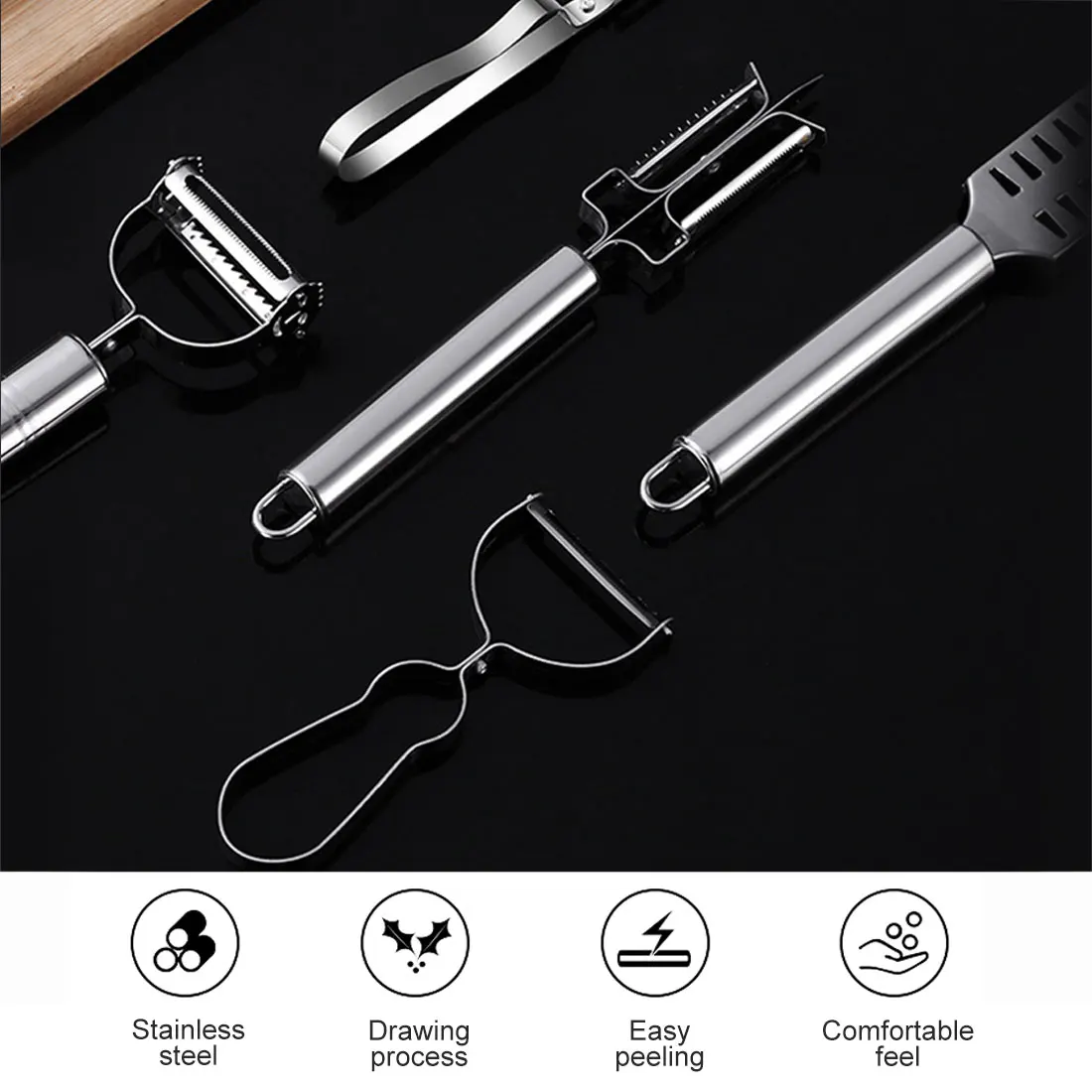 Stainless Steel Multi-function Vegetable Peeler Julienne Cutter Julienne Peeler Potato Carrot Grater Slicer Zester Kitchen Tool
Stainless Steel Multi-function Vegetable Peeler Julienne Cutter Julienne Peeler Potato Carrot Grater Slicer Zester Kitchen Tool