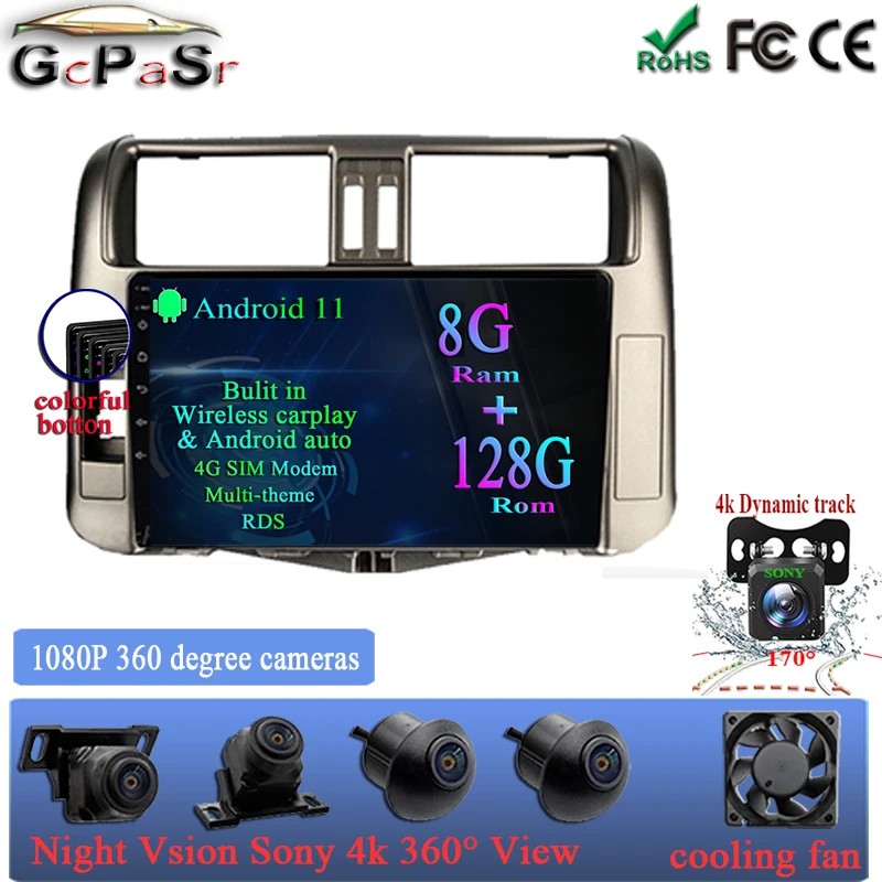 Автомобильный радиоплеер 8G + 128G Android 11 для Toyota Land Cruiser Prado 150 2010-2013, Авторадио с сенсорным экраном, стерео, GPS-навигацией
Автомобильный радиоплеер 8G + 128G Android 11 для Toyota Land Cruiser Prado 150 2010-2013, Авторадио с сенсорным экраном, стерео, GPS-навигацией