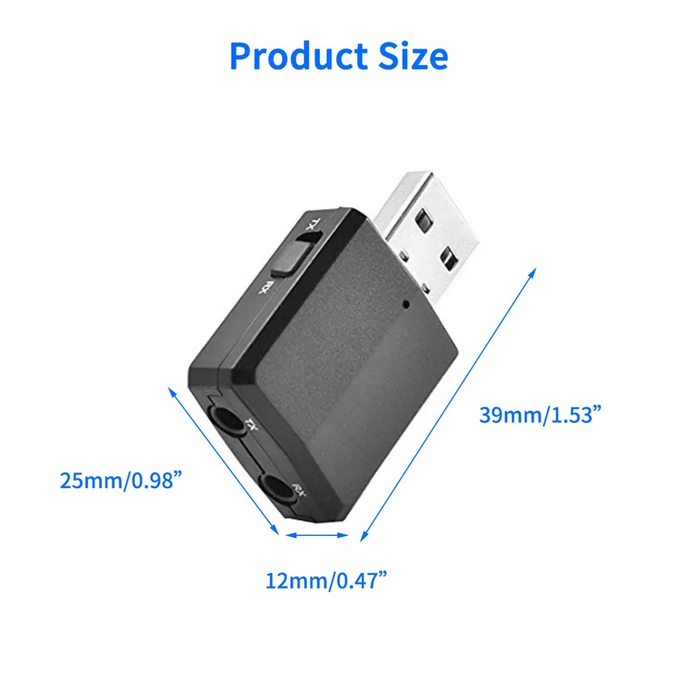 3 IN 1 Bluetooth 5.0 Audio Receiver Transmitter Mini 3.5mm Jack AUX USB Stereo Music Wireless Adapter for TV Car PC Headphones
3 IN 1 Bluetooth 5.0 Audio Receiver Transmitter Mini 3.5mm Jack AUX USB Stereo Music Wireless Adapter for TV Car PC Headphones