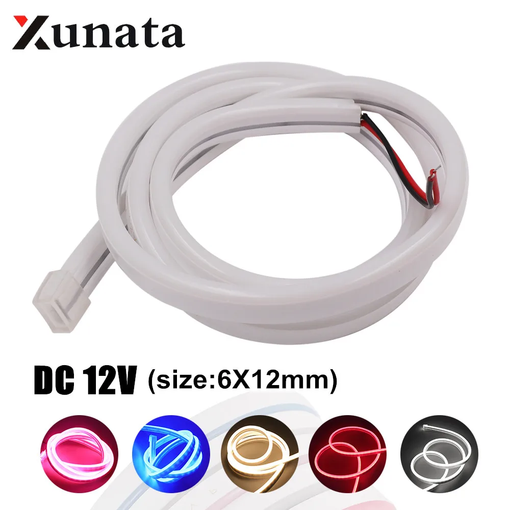 DC 12V Neon Strip Waterproof 6x12mm White/Blue/Green/Red/Pink/Warm White SMD 2835 120LEDs/m Flexible Neon Lights 0.5m-5m 
DC 12V Neon Strip Waterproof 6x12mm White/Blue/Green/Red/Pink/Warm White SMD 2835 120LEDs/m Flexible Neon Lights 0.5m-5m