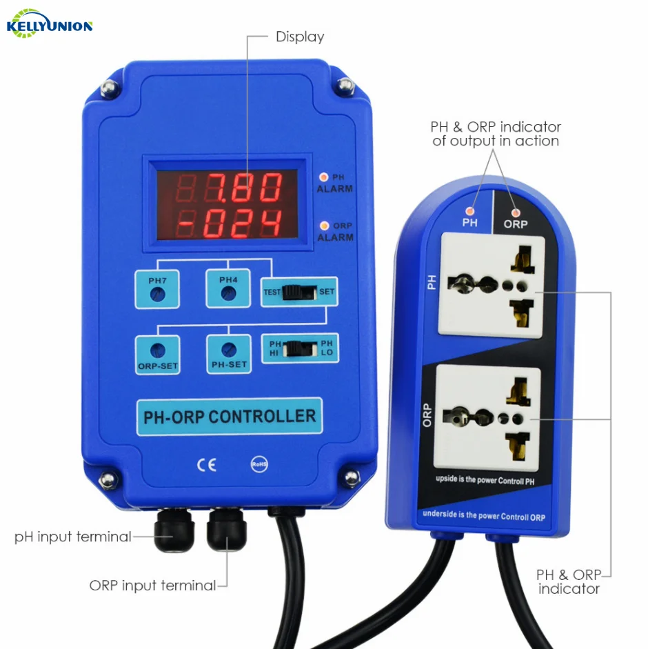 High Precision Swimming Pools PH Meter ORP Controller Water Quality Test Controller
High Precision Swimming Pools PH Meter ORP Controller Water Quality Test Controller