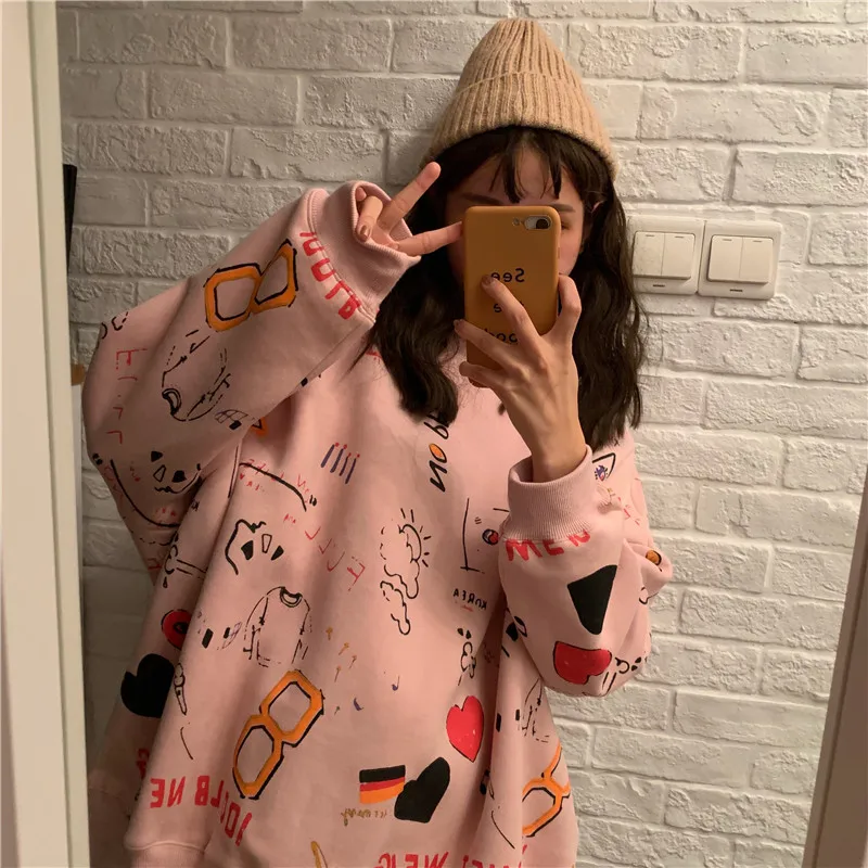 harajuku oversized o-neck pullovers Female autumn winter Korean loose casual print hoodies women hipster long sleeve Sweatshirts
harajuku oversized o-neck pullovers Female autumn winter Korean loose casual print hoodies women hipster long sleeve Sweatshirts
