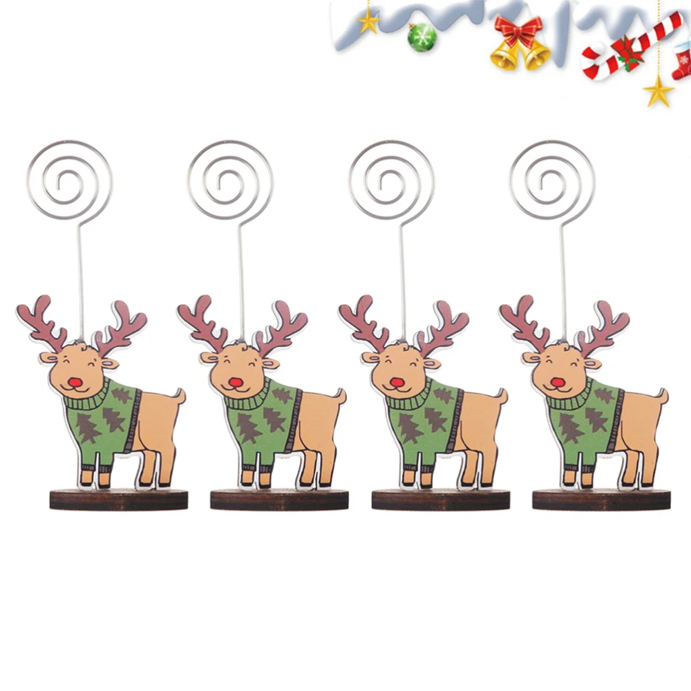 4pcs Creative Christmas Holder Elk Patterned Message Folder Photo Clip Christmas Xmas Party Note Clip 
4pcs Creative Christmas Holder Elk Patterned Message Folder Photo Clip Christmas Xmas Party Note Clip
