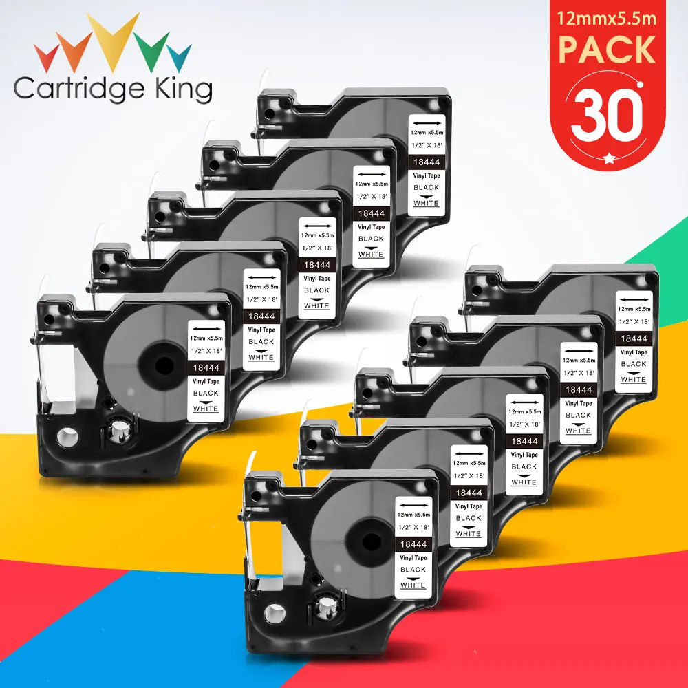 30PK Vinyl Label for 18444 Dymo Rhino IND Printer Ribbon 12mm Black on White Label Maker for Dymo Rhino 1000 3000 4200 5000 5200
30PK Vinyl Label for 18444 Dymo Rhino IND Printer Ribbon 12mm Black on White Label Maker for Dymo Rhino 1000 3000 4200 5000 5200