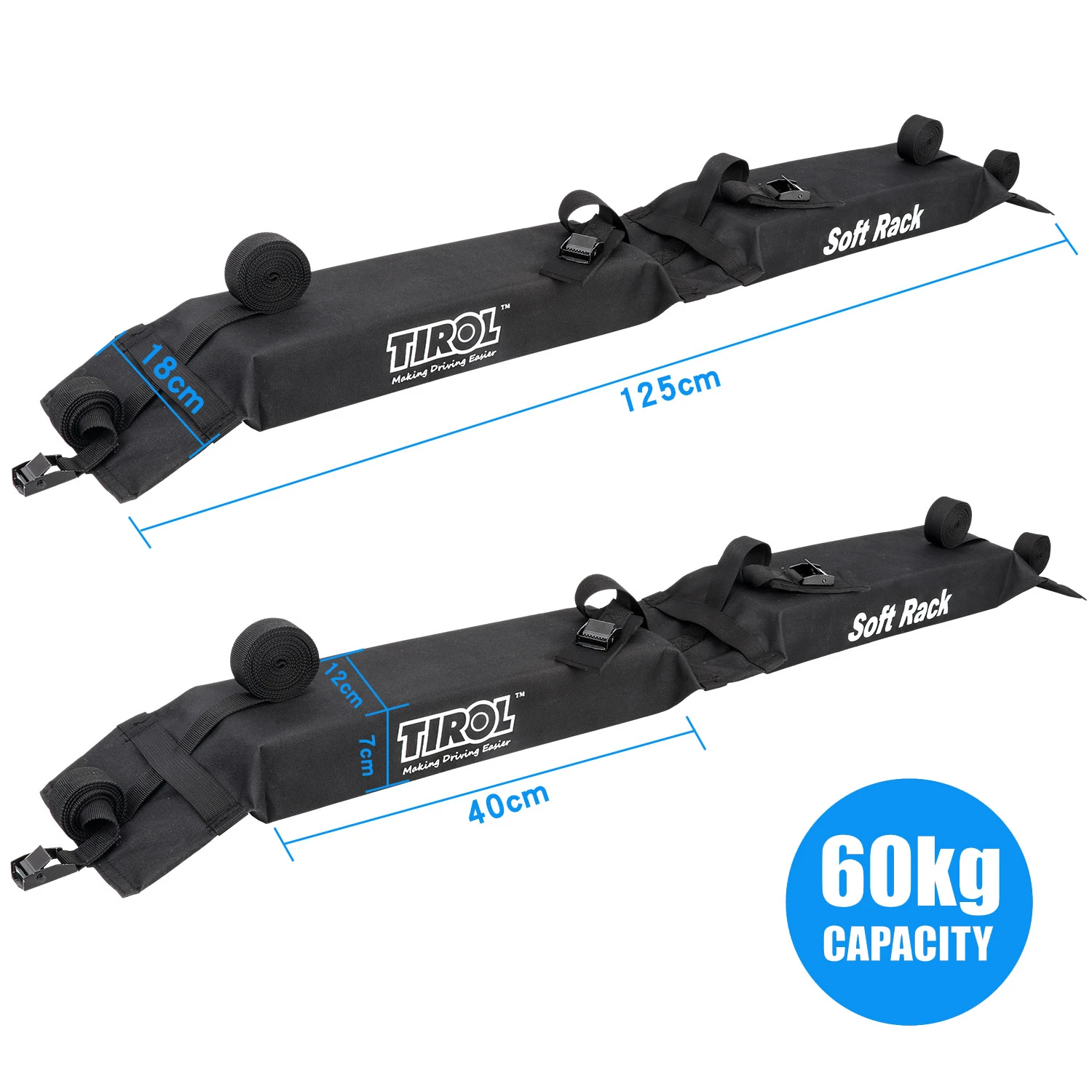 Auto Soft Roof Rack 2 Pieces/Set Black Luggage Easy Load 60kgs Foldable Oxford Universal Car Carrier Kit | Автомобили и мотоциклы