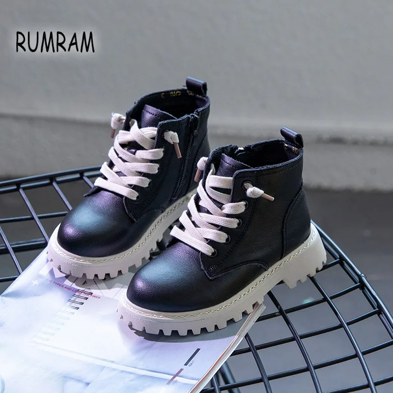 RUMRAM/2019 г. осенне зимние Ботинки Martin для девочек и мальчиков в Корейском стиле