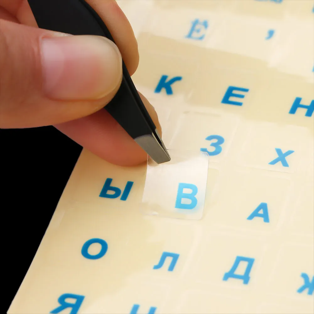 1PCs Russian Transparent Keyboard Stickers Russia Layout Alphabet Black White Label Letters for Notebook Computer PC Laptop
1PCs Russian Transparent Keyboard Stickers Russia Layout Alphabet Black White Label Letters for Notebook Computer PC Laptop