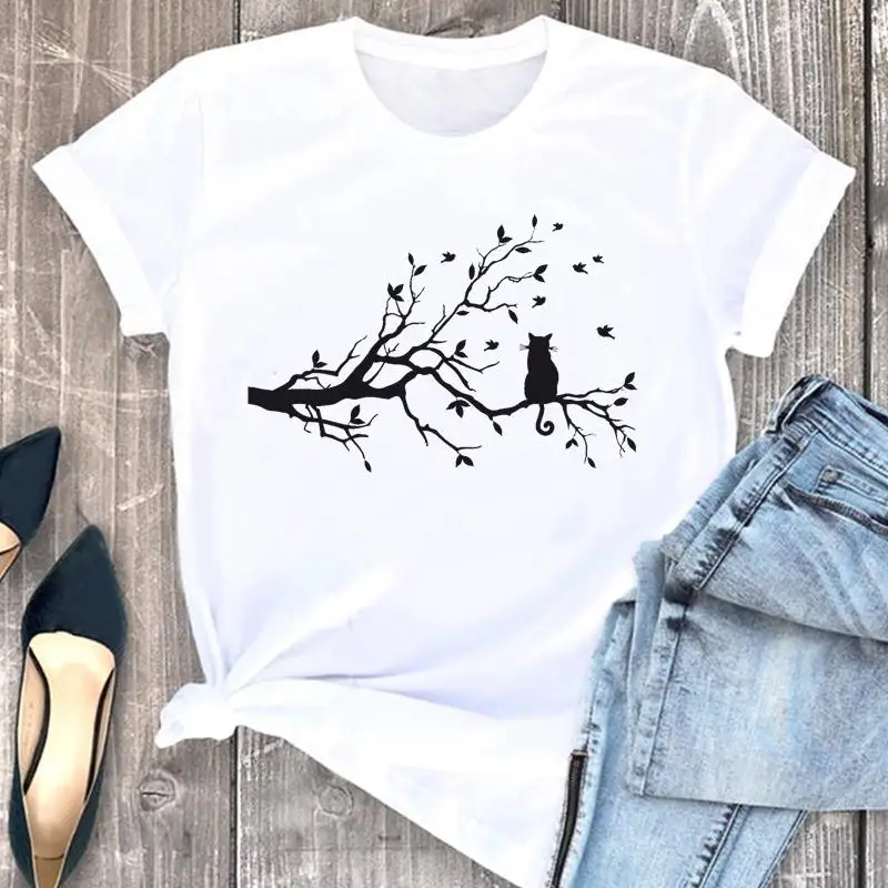 Women Clothes Cartoon Cat Lovely Trend Style 90s Clothing Fashion Short Sleeve Print Tshirt Female Top Graphic Tee T-shirt 
Women Clothes Cartoon Cat Lovely Trend Style 90s Clothing Fashion Short Sleeve Print Tshirt Female Top Graphic Tee T-shirt