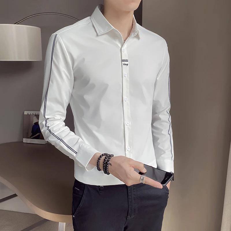 Men's Patchwork Webbing Shirts 2021 New Korean Casual Long Sleeve Camisa Masculina Slim Fit Social Party Shirt Male Clothing
Men's Patchwork Webbing Shirts 2021 New Korean Casual Long Sleeve Camisa Masculina Slim Fit Social Party Shirt Male Clothing