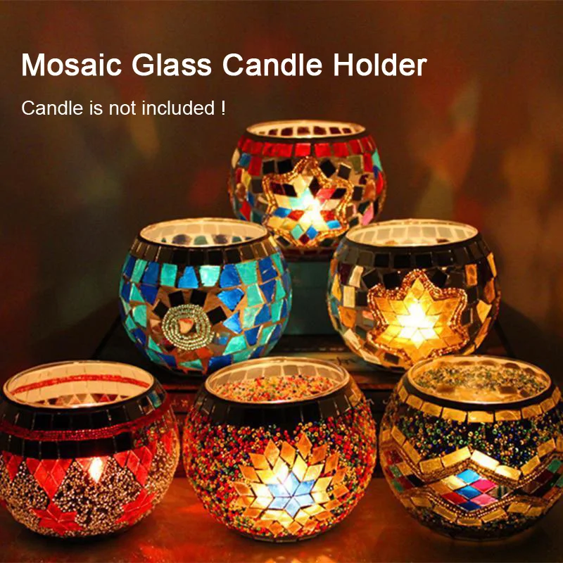 Home Decor Candle Holder Handmade Mix Mosaic Glass Candle Holder Romantic Candlelight Dinner Wedding Party Tea Light Candle
Home Decor Candle Holder Handmade Mix Mosaic Glass Candle Holder Romantic Candlelight Dinner Wedding Party Tea Light Candle