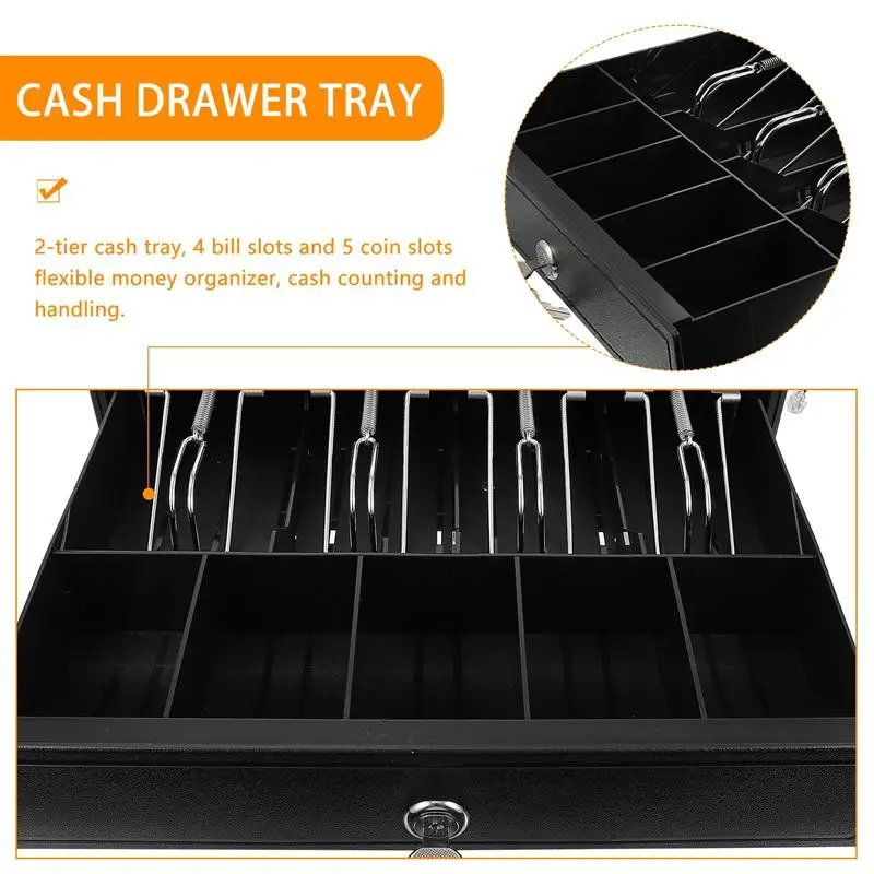 Portable Mini Cash Register Drawer 2 Tier Cash Tray Small Money Drawer with Lock
Portable Mini Cash Register Drawer 2 Tier Cash Tray Small Money Drawer with Lock