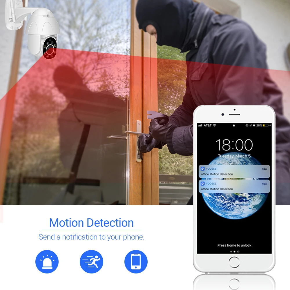 HD 1080P Yoosee Wi-Fi Камера мини PTZ наружная автоматическое слежение за двухстороннее