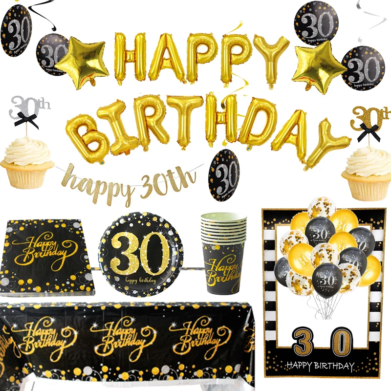 MEIDDING 30th Birthday Party Decorations Disposable Tableware Frame Banner Balloons 30 Years Anniversary Birthday Party Supplies
MEIDDING 30th Birthday Party Decorations Disposable Tableware Frame Banner Balloons 30 Years Anniversary Birthday Party Supplies