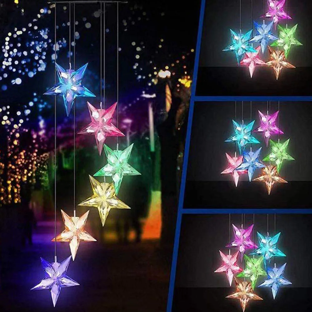 Solar LED Color Changing Wind Chime Lamps Star Moon Pendant Garden Light Waterproof Home Garden Yard Christmas Xmas Decor
Solar LED Color Changing Wind Chime Lamps Star Moon Pendant Garden Light Waterproof Home Garden Yard Christmas Xmas Decor
