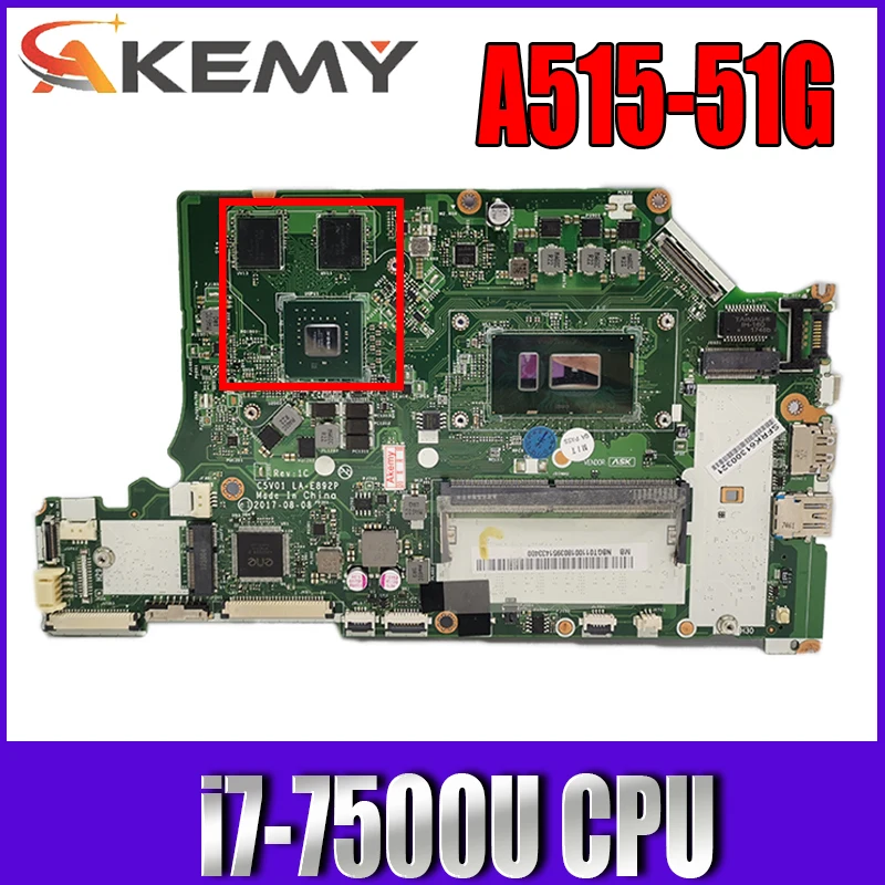 C5V01 LA-E892P для ACER A515-51G A615-51G A615-51 A315-53G материнская плата для ноутбука i7 7500U N16S-GTR-S-A2 DDR4 Test Ok материнская плата
C5V01 LA-E892P для ACER A515-51G A615-51G A615-51 A315-53G материнская плата для ноутбука i7 7500U N16S-GTR-S-A2 DDR4 Test Ok материнская плата