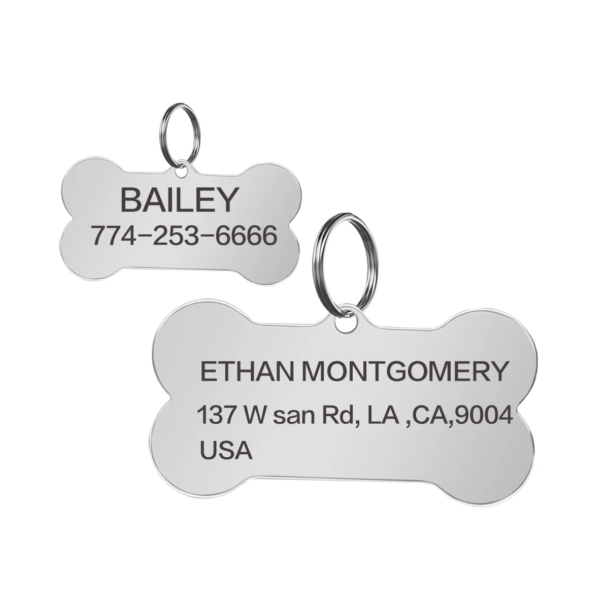 Stainless Steel Personalized Collar Pet ID Tag Engraved Pet ID Name for Cat Puppy Dog Tag Pendant Keyring Bone Pet Accessories
Stainless Steel Personalized Collar Pet ID Tag Engraved Pet ID Name for Cat Puppy Dog Tag Pendant Keyring Bone Pet Accessories