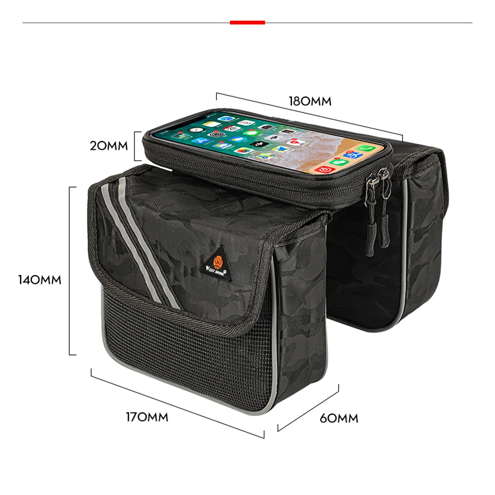 WEST BIKING Cycling Bag Top Front Tube Bag Touchscreen Phone Bicycle Bags Big Capacity MTB Bicycle Pannier Case Bike Accessories
WEST BIKING Cycling Bag Top Front Tube Bag Touchscreen Phone Bicycle Bags Big Capacity MTB Bicycle Pannier Case Bike Accessories