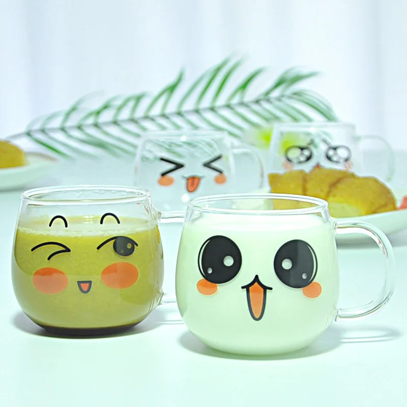 Cute Glass Water Cup Coffee Mug Heat-Resistant Breakfast Tea Milk Beverage Cup With Handle Couple Cups Home Office Drinkware
Cute Glass Water Cup Coffee Mug Heat-Resistant Breakfast Tea Milk Beverage Cup With Handle Couple Cups Home Office Drinkware