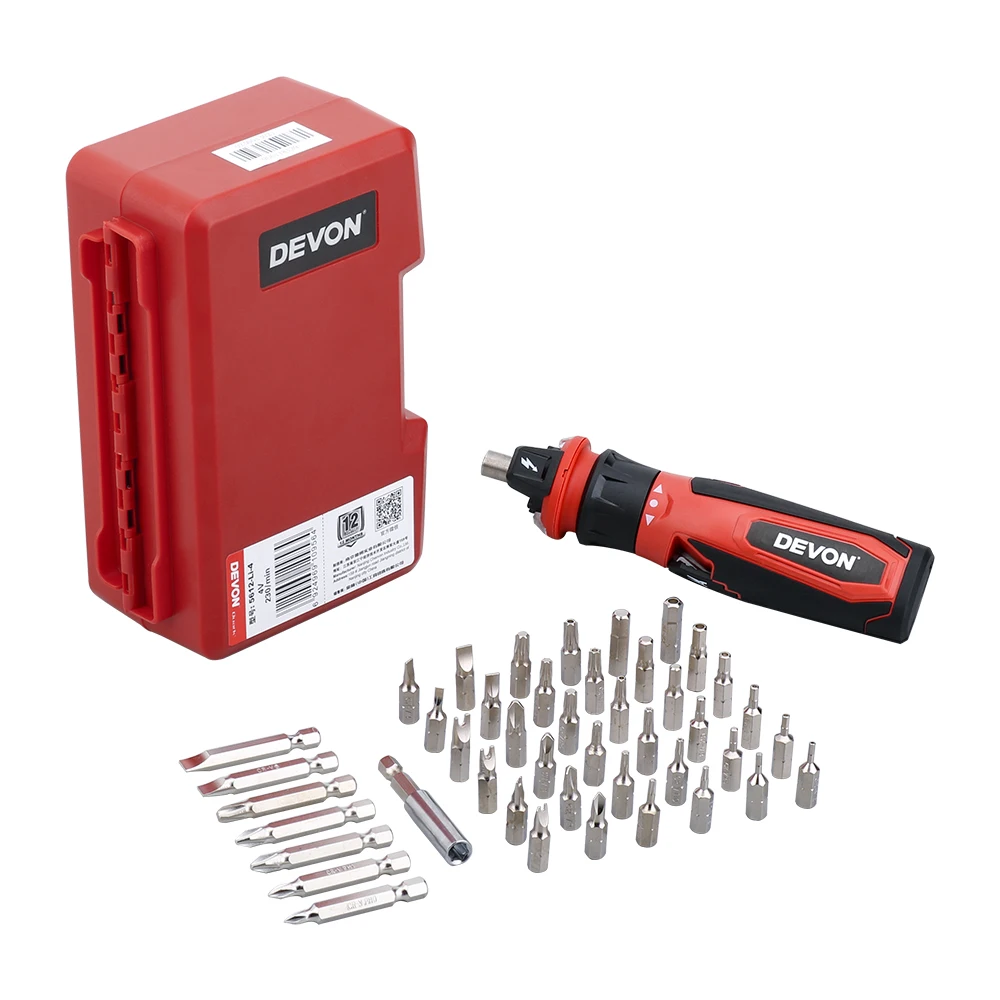 Devon Mini Electric Cordless Screwdriver 4V Lithium-ion Rechargeable Screw Driver Power Drill Repair Tool w/ Drill Bits Kits Set
Devon Mini Electric Cordless Screwdriver 4V Lithium-ion Rechargeable Screw Driver Power Drill Repair Tool w/ Drill Bits Kits Set