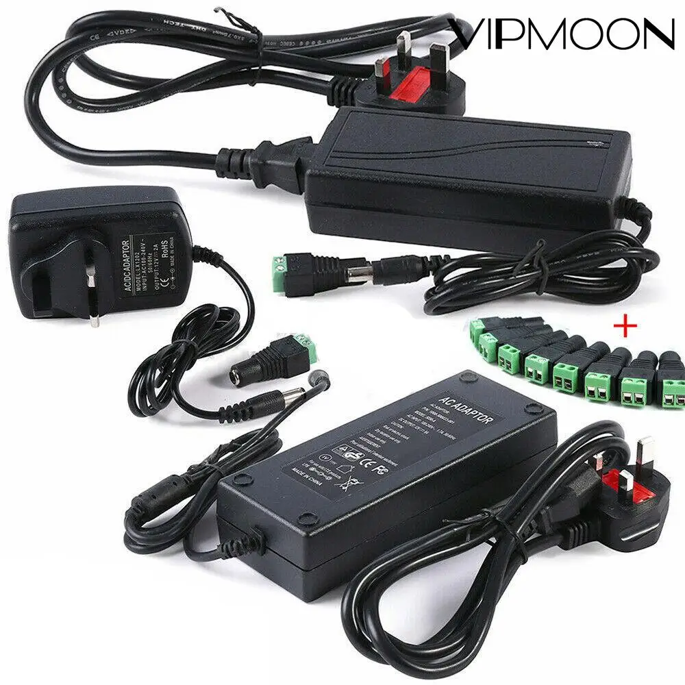 AC 100-240V DC 5V 12V 1A 2A 3A 5A 6A 8A 10A Adapter Power Supply 12 Volt Charger for LED Strips Light With Female connector
AC 100-240V DC 5V 12V 1A 2A 3A 5A 6A 8A 10A Adapter Power Supply 12 Volt Charger for LED Strips Light With Female connector