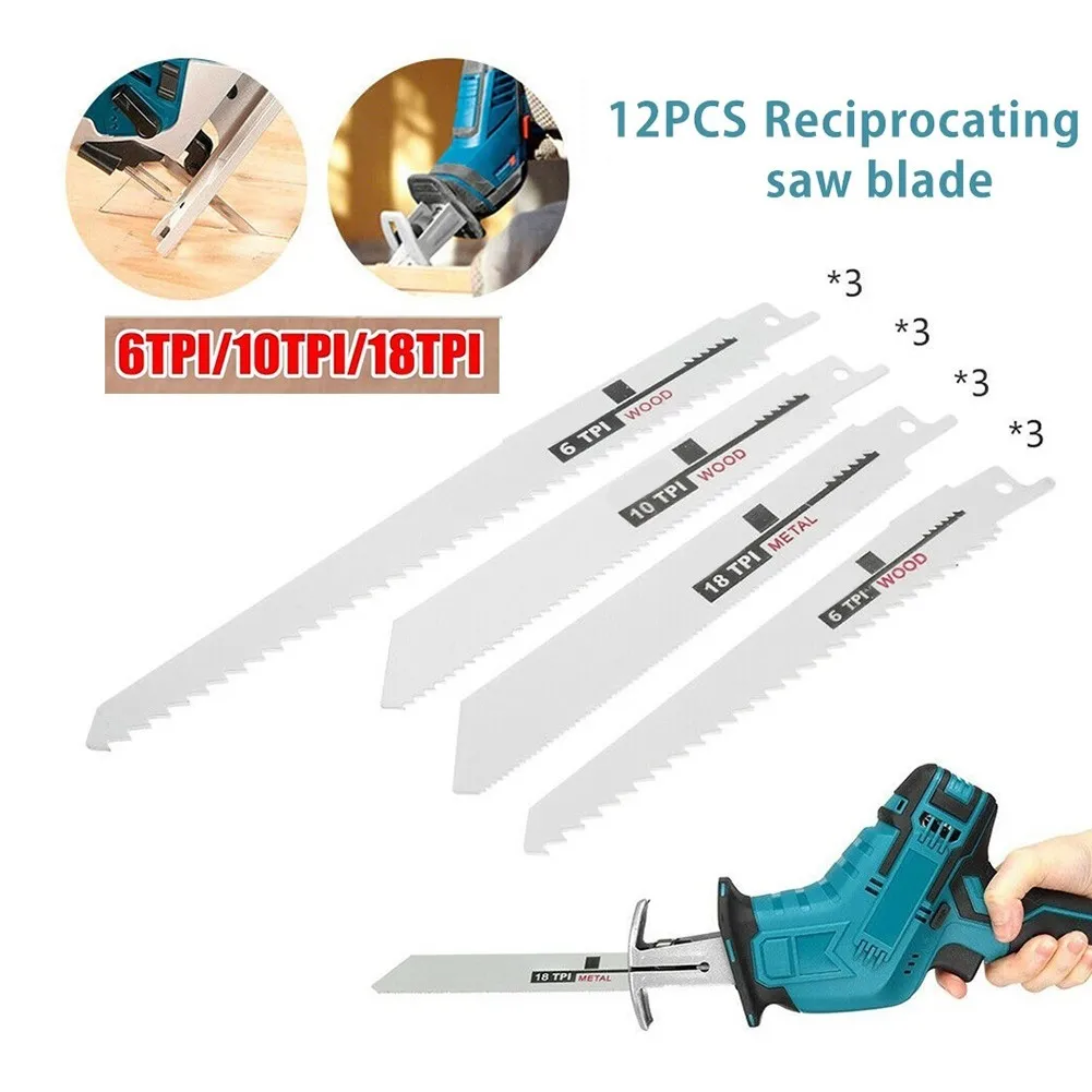 12Pcs 6/8 Inch 6TPI/10TPI/18TPI Reciprocating Saw Blade Wood Metal PVC Tube Cutting Sabre Saw Blade Woodworking Power Tool Part
12Pcs 6/8 Inch 6TPI/10TPI/18TPI Reciprocating Saw Blade Wood Metal PVC Tube Cutting Sabre Saw Blade Woodworking Power Tool Part