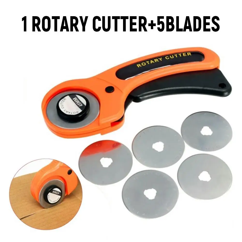 Round Rotary Cutter With 5pcs Blades Sewing Fabric Leather Cutting Tools For Patchwork Quilting Crafting Sewing Supplies Cutter
Round Rotary Cutter With 5pcs Blades Sewing Fabric Leather Cutting Tools For Patchwork Quilting Crafting Sewing Supplies Cutter