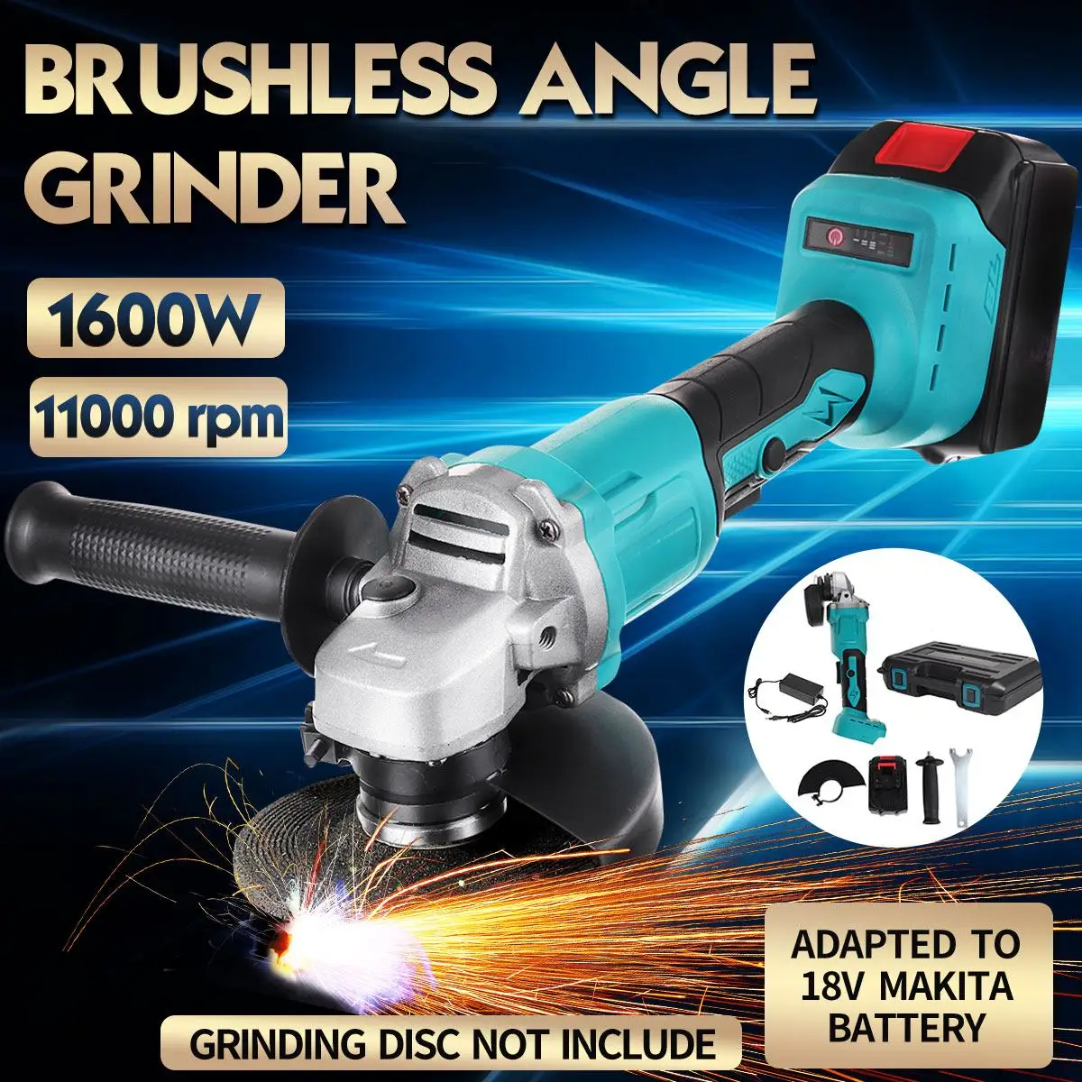 125mm Brushless Cordless Impact Angle Grinder Polishing Grinding Woodworking Tool Cutting Machine Polisher Fr Makita Battery 18V
125mm Brushless Cordless Impact Angle Grinder Polishing Grinding Woodworking Tool Cutting Machine Polisher Fr Makita Battery 18V