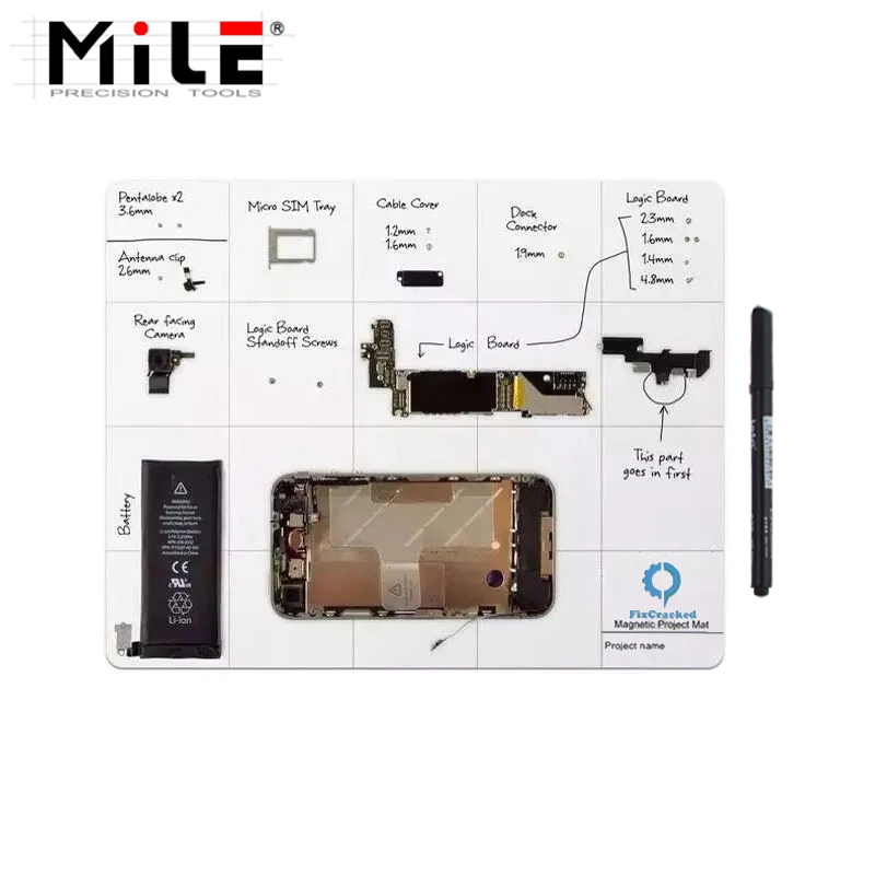 Магнитный коврик MILE 20x25 /25x30 см рабочая накладка с маркером ластик для сотовых