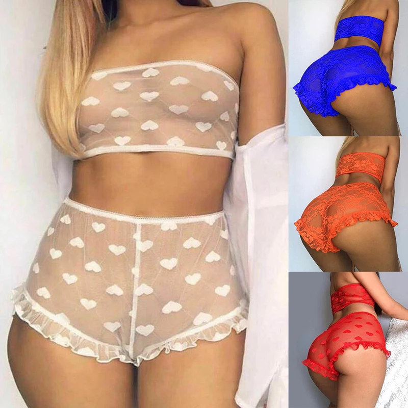 Sexy Women's Shorts Lace Babydoll String Set Mesh Pajamas Set High Waist Bra Panties Nightwear Sleepwear Shorts For Women Solid
Sexy Women's Shorts Lace Babydoll String Set Mesh Pajamas Set High Waist Bra Panties Nightwear Sleepwear Shorts For Women Solid
