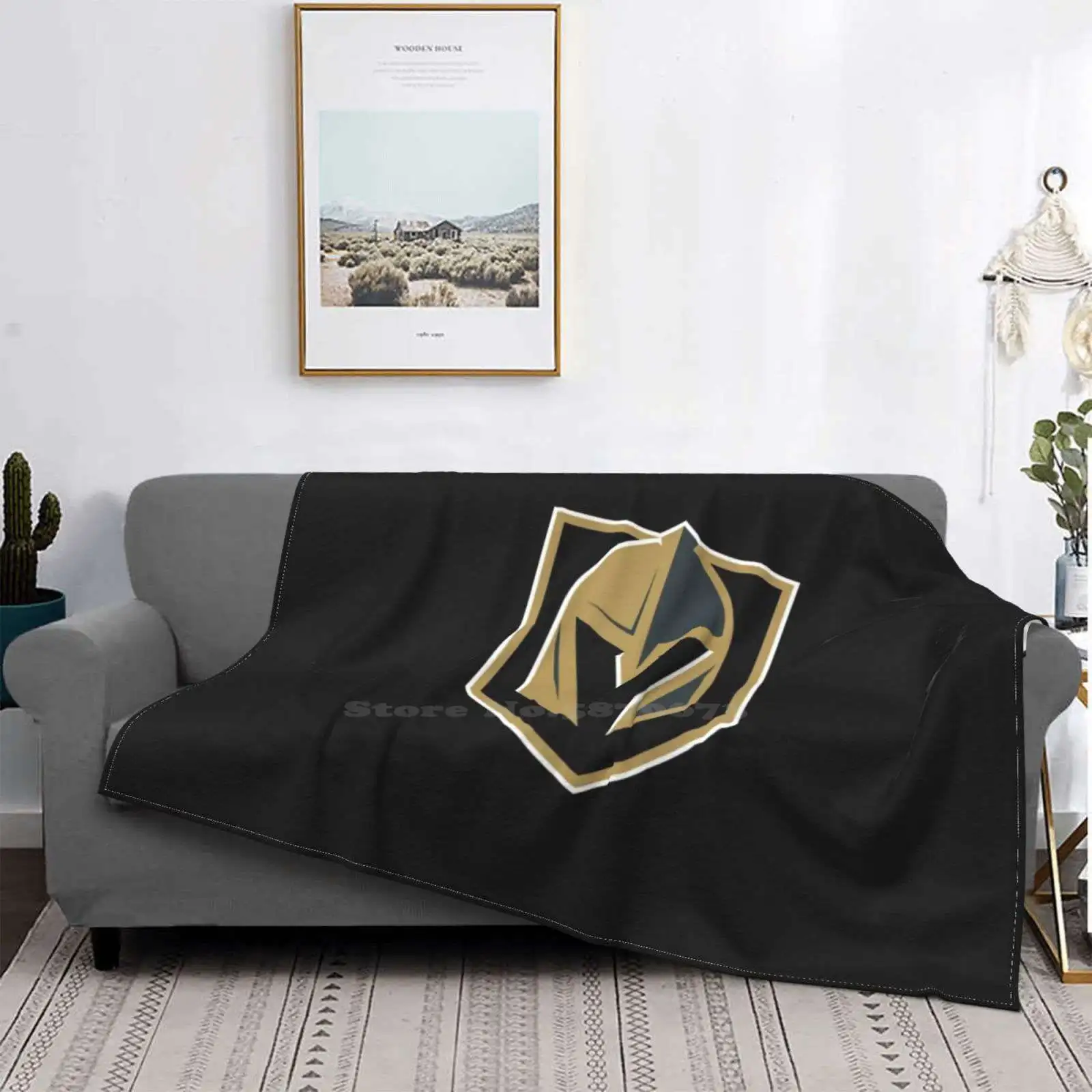 

Knights Golden Vegas Creative Design Comfortable Flannel Blanket Las Vegas Team Usa Us Canada Sport Ice Hockey Logo