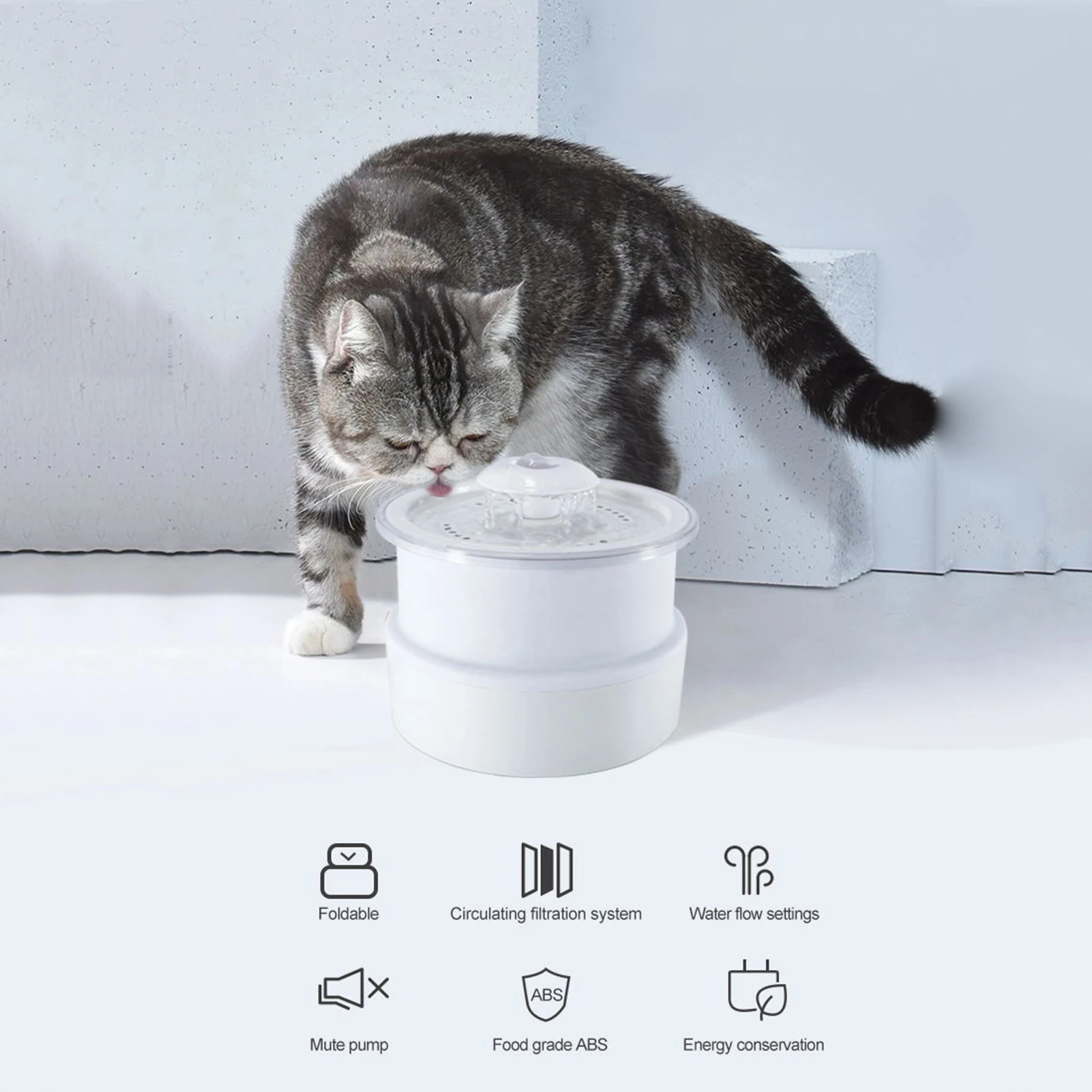 

Автоматический диспенсер для воды для питомца кота USB светодиодный 2.4L ультра Тихая миска для питья собаки поилка для питья миска для питья д...