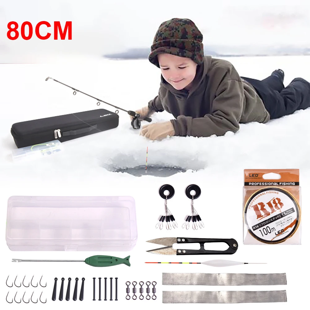 Winter Ice Fishing Rod with Reel Combo Set Outdoor Sport Mini Feeder 80cm Sections Telescopic Spinning Reel Pole Wheel Tackle
Winter Ice Fishing Rod with Reel Combo Set Outdoor Sport Mini Feeder 80cm Sections Telescopic Spinning Reel Pole Wheel Tackle