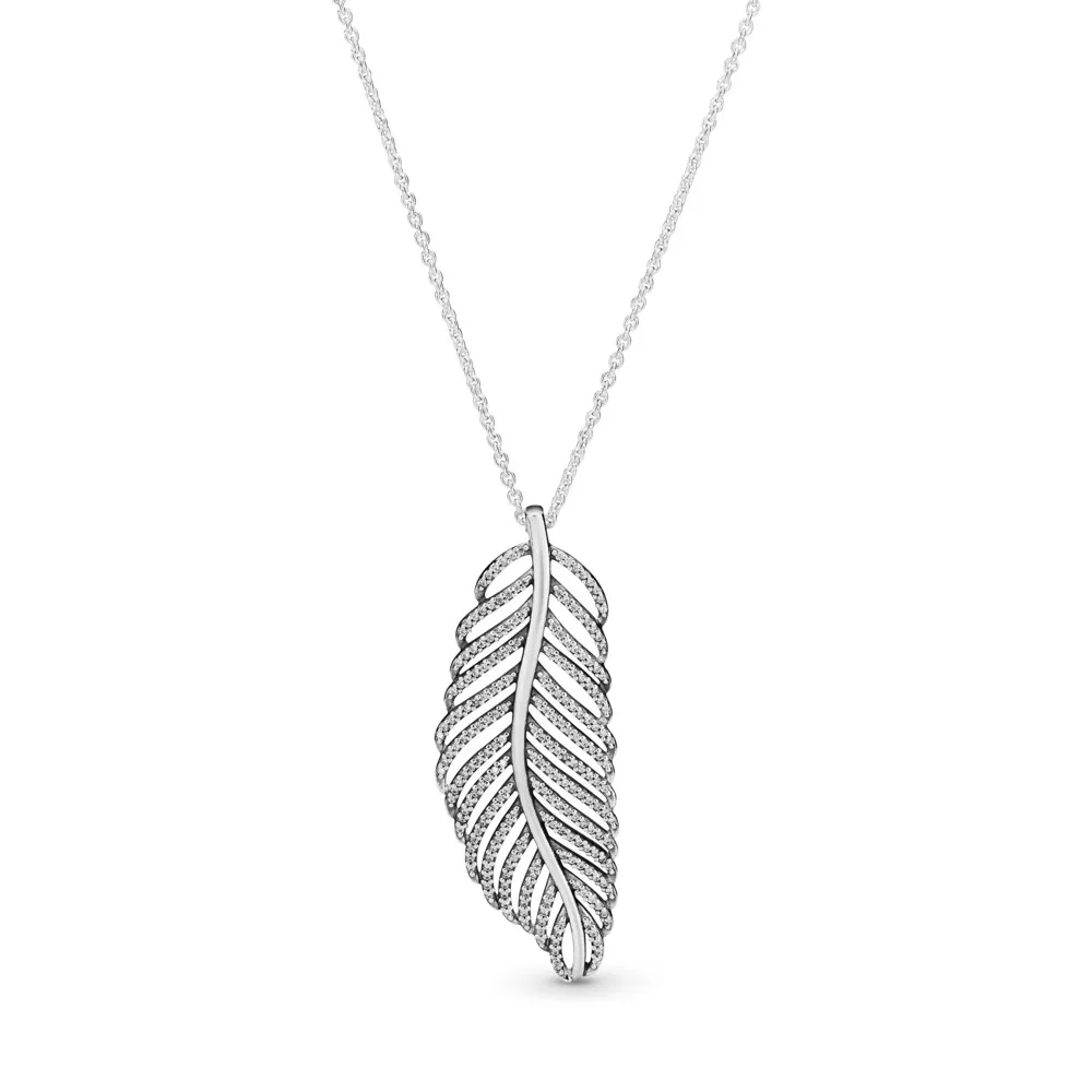 925 Sterling Silver Shimmering Feather Pendant Necklace Fit Chain Jewelry Pand Slider Clasp Clear Cubic Zirconia
925 Sterling Silver Shimmering Feather Pendant Necklace Fit Chain Jewelry Pand Slider Clasp Clear Cubic Zirconia