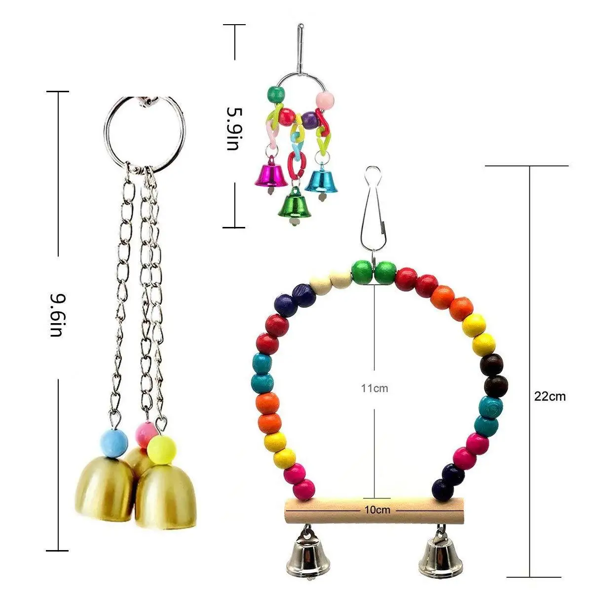 6 Pcs Bird Parrot Toys Bird Swing Colorful Chewing Hanging Hammock Swing Bell Pet Climbing Ladders Toys Bird Toys for Parrots
6 Pcs Bird Parrot Toys Bird Swing Colorful Chewing Hanging Hammock Swing Bell Pet Climbing Ladders Toys Bird Toys for Parrots