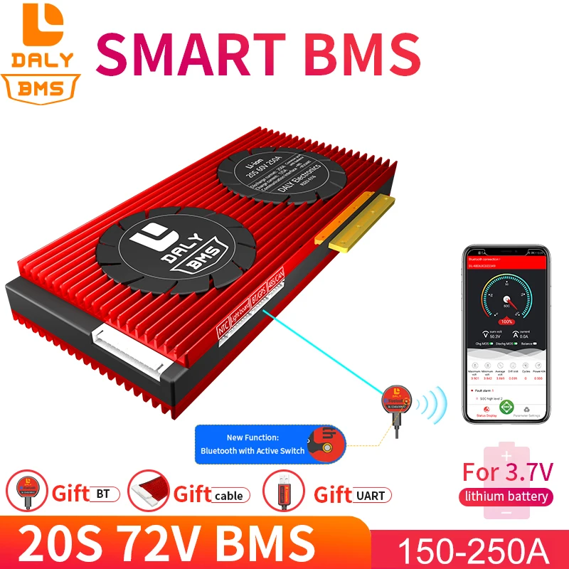 Smart BMS 20S 72V 8650 battery pack Li ion Lithium 3.7V 150A 200A 250A Bluetooth CAN UART Scooter EV
Smart BMS 20S 72V 8650 battery pack Li ion Lithium 3.7V 150A 200A 250A Bluetooth CAN UART Scooter EV