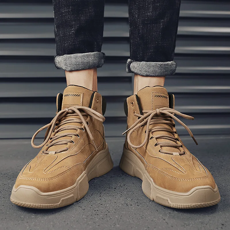 Men Boots Sports Shoes High Gang PU Solid Color Lace Round Shape Antislip and Waterproof Increase Men Tooling Leather Boots
Men Boots Sports Shoes High Gang PU Solid Color Lace Round Shape Antislip and Waterproof Increase Men Tooling Leather Boots
