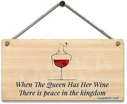 When The Queen Has Her Wine There is Peace in The Kingdom Iron Retro Look Decoration Painting Hanging Sign for Wall Decor
When The Queen Has Her Wine There is Peace in The Kingdom Iron Retro Look Decoration Painting Hanging Sign for Wall Decor