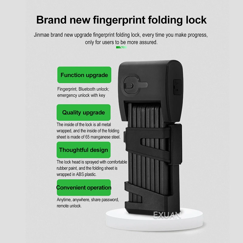Bicycle Lock/Smart Folding Anti-Theft Lock/APP, Fingerprint Unlocking/Universal Lock For Motorcycles,Electric Vehicles, Bicycles
Bicycle Lock/Smart Folding Anti-Theft Lock/APP, Fingerprint Unlocking/Universal Lock For Motorcycles,Electric Vehicles, Bicycles