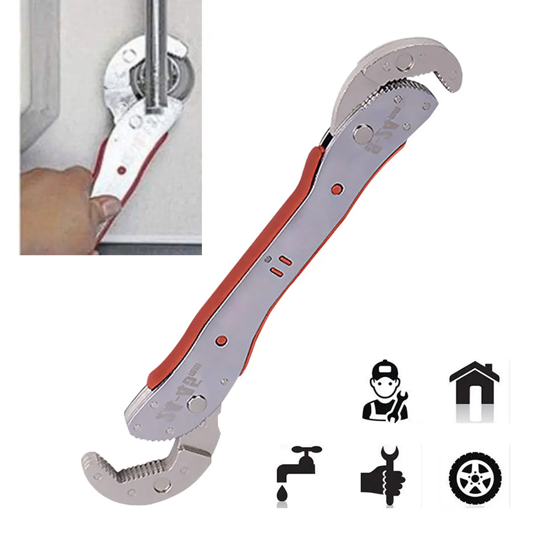 Universal Key Pipe Wrench Soft Grip Multi Purpose Universal Pipe Wrench Ratchet Wrench 9-45Mm Adjustable Multi-Function Wrench
Universal Key Pipe Wrench Soft Grip Multi Purpose Universal Pipe Wrench Ratchet Wrench 9-45Mm Adjustable Multi-Function Wrench
