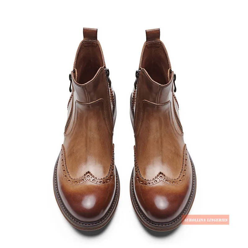 Man's Chelsea Shoes With Brogue Details Leather Shoes High Class Cow Skin Cool Man Boot Stylish Rich Business Man Royal Boots
Man's Chelsea Shoes With Brogue Details Leather Shoes High Class Cow Skin Cool Man Boot Stylish Rich Business Man Royal Boots