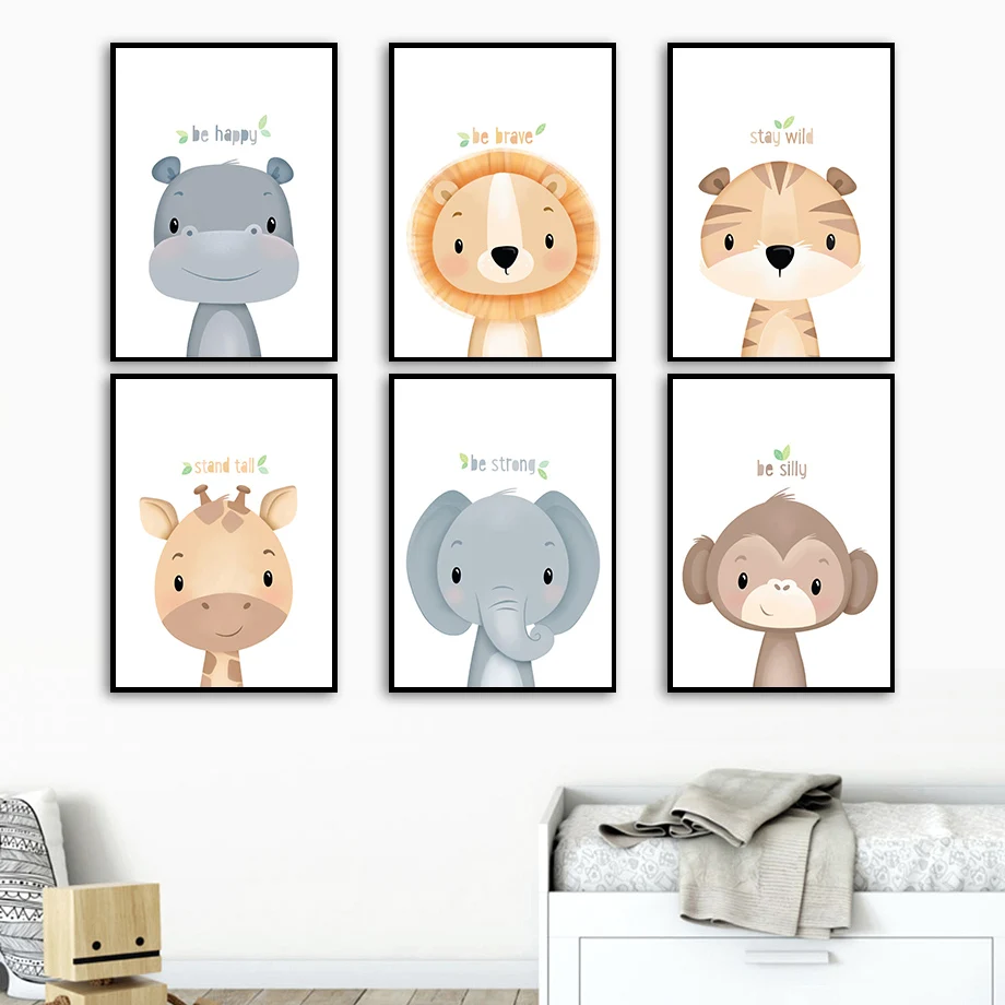 Lion Tiger Elephant Giraffe Monkey Hippo Animal Wall Art Canvas Painting Nordic Posters And Prints Wall Pictures Kids Room Decor
Lion Tiger Elephant Giraffe Monkey Hippo Animal Wall Art Canvas Painting Nordic Posters And Prints Wall Pictures Kids Room Decor