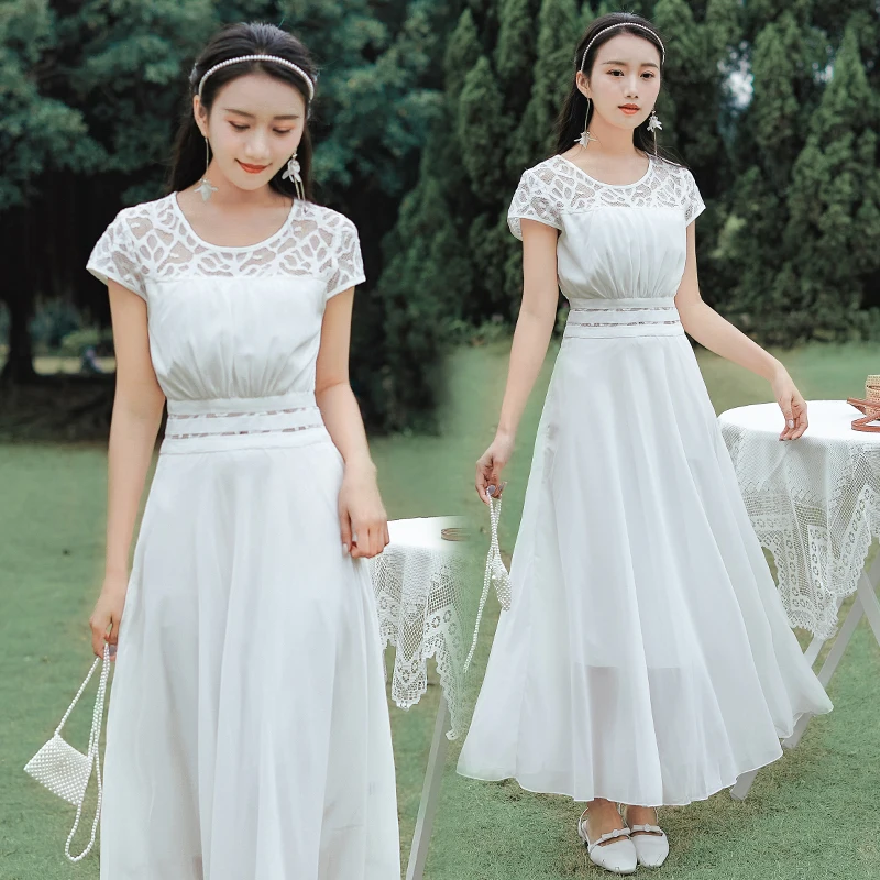 Women Long Elegant White Dress Summe 2020 Runway Vintage Lace Party Night Dress Retro Korean Slim Casual Vacation Vestidos
Women Long Elegant White Dress Summe 2020 Runway Vintage Lace Party Night Dress Retro Korean Slim Casual Vacation Vestidos