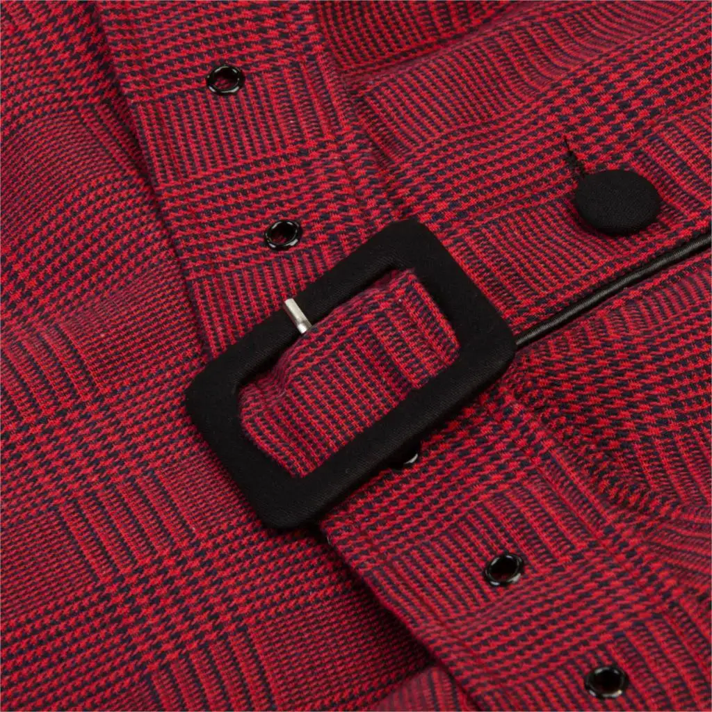 Hepburn Plaid Dress Plus Size Women's Doll Collar Sleeves Collocation Belt Buttons Fashion Beautiful Exquisite Dress 2021 New 
Hepburn Plaid Dress Plus Size Women's Doll Collar Sleeves Collocation Belt Buttons Fashion Beautiful Exquisite Dress 2021 New
