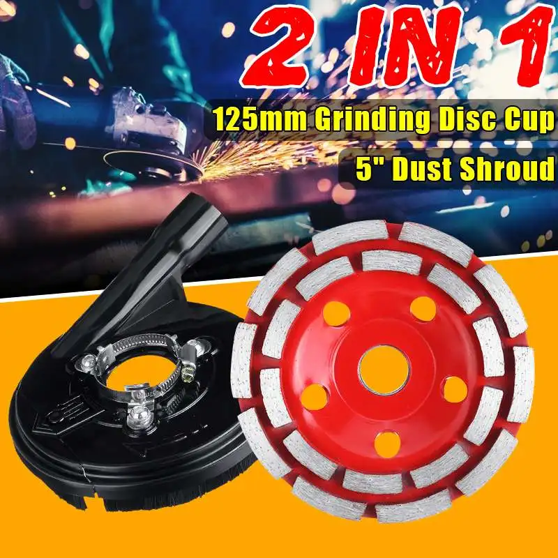 2 IN 1 125MM Diamond Grinding Wheel Disc Bowl Shape Grinding Cup 5"Angle Grinder Grinding Dust Shroud Concrete Granite Stone
2 IN 1 125MM Diamond Grinding Wheel Disc Bowl Shape Grinding Cup 5"Angle Grinder Grinding Dust Shroud Concrete Granite Stone