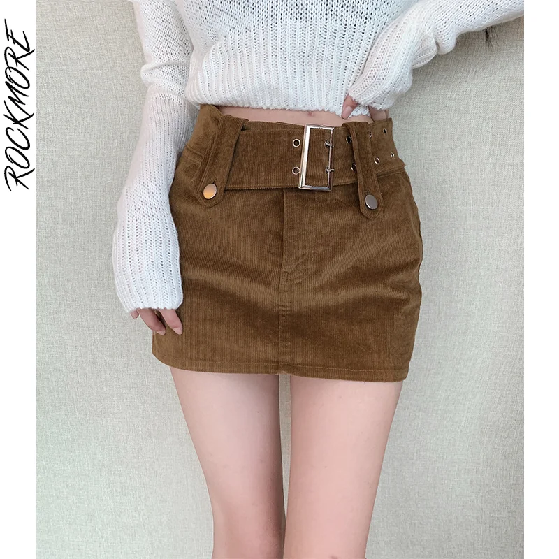 Rockmore Brown High Waist Mini Skirt With Belt Women Y2K Aesthetic Pockets Skirt Korean Casual Straight Skirt Streetwear Vintage
Rockmore Brown High Waist Mini Skirt With Belt Women Y2K Aesthetic Pockets Skirt Korean Casual Straight Skirt Streetwear Vintage